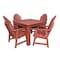 Highwood Usa Hamilton 5pc Square Outdoor Patio Furniture Dining Set AD-DNA44-RED - alternate 1